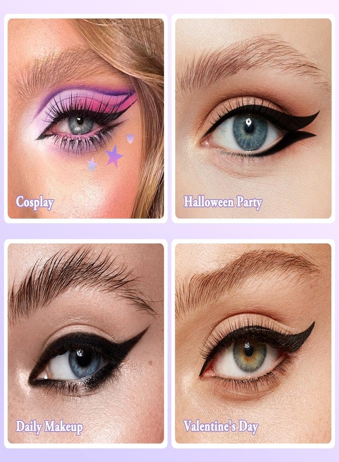 GEUUFEA 4 Sheets Eyeliner Stencil Stickers, Star Eye Winged and Smokey Eyeshadow Applicators Shaper Tool, Makeup Stencils Stickers for All Eye Shapes - Image 2